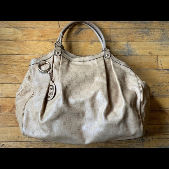 Gucci Signature Monogram Leather Satchel - Picture 5 of 7